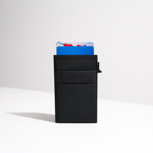 Portacarte Slim RFID – Nero Satinato | Elnoris